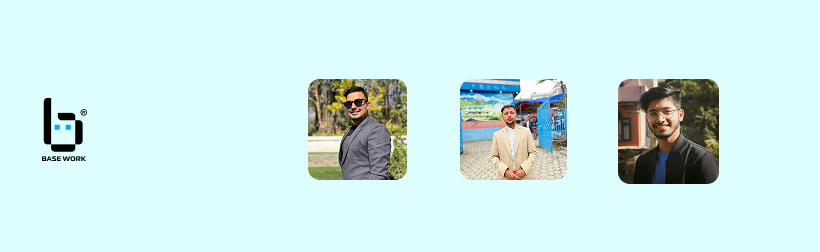 a group of people are shown in a green background